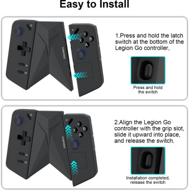 레노버 리전 고 2 액세서리용 RGEEK 컨트롤러 홀더 핸들 커넥터 그립 도크 인체공학적 디자인, 01 No Charging Version