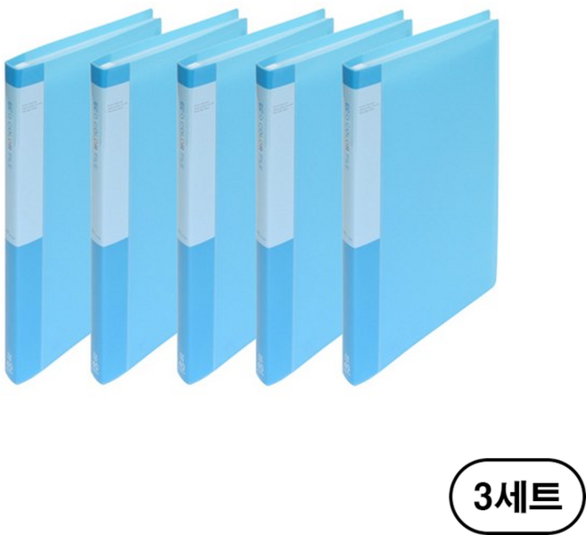 에코청운 PP 클리어화일 A4 40매, 하늘(Sky Blue), 15개