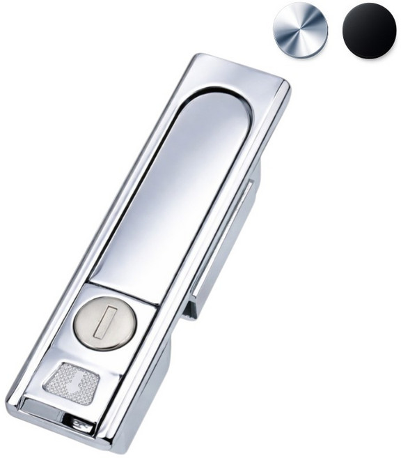 디에이치하드웨어 DH2 매입형 핸들 대 중 소 잠금손잡이 HR2 플러시핸들 푸쉬버튼, 소형 크롬 도금 HR2-10, 1개