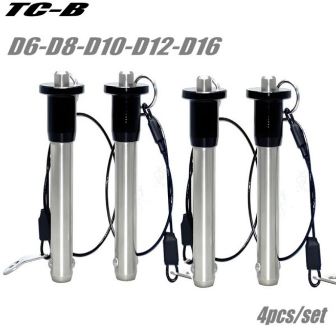 D6-D16 스테인리스 스틸 단추 핸들 볼 잠금 퀵릴리즈 핀 풀 링 D8 D10 20 50mm 4 개, 01 빠른, 05 D8, 06 40mm