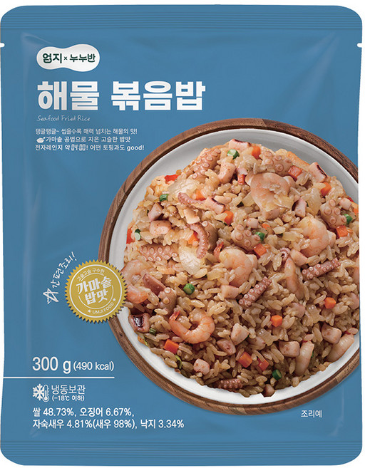엄지식품 냉동 해물볶음밥(300g) 전자레인지 간편식 즉석 자취생 한끼식사 도시락 캠핑음식 즉석밥 도시락, 6개, 300g