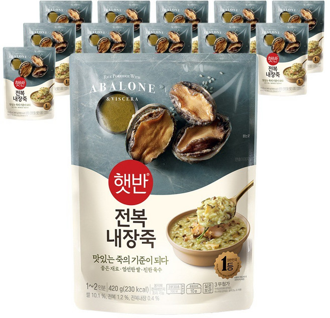 햇반 전복 내장죽, 420g, 12개