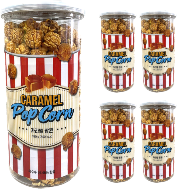 키즈웰 카라멜 팝콘 미니, 5개, 180g