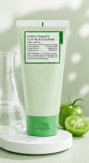 풀리 비건 그린 토마토 클레이 팩 클렌저, 120ml, 1개