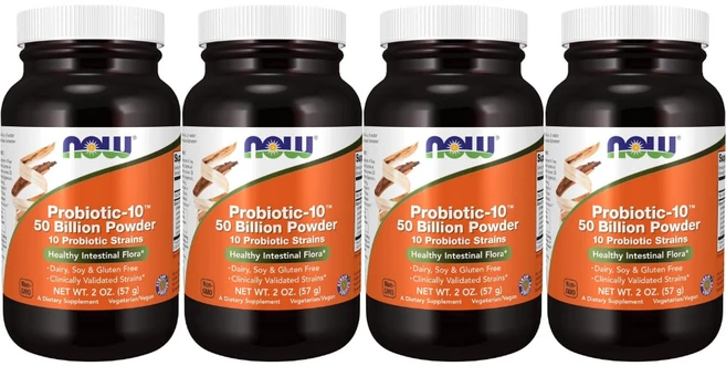 나우푸드 고흡수 프로바이오틱 10 500억 CFU 유산균 파우더 분말, 57g, 4개 - 쿠팡