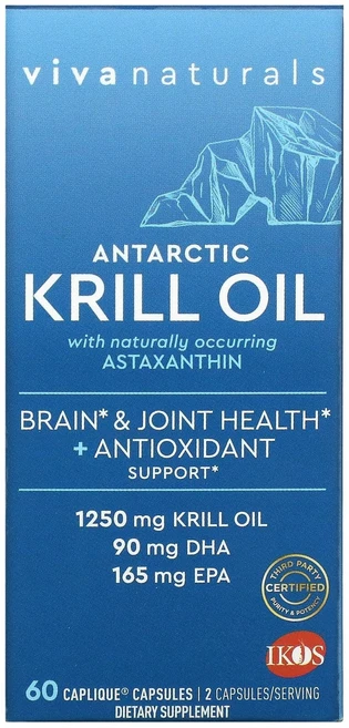 비바 내추럴 Viva 내추럴 남극 크릴 오일 아스타잔틴 함유 625mg Caplique 캡슐 60정, 1개, 기본 - 쿠팡
