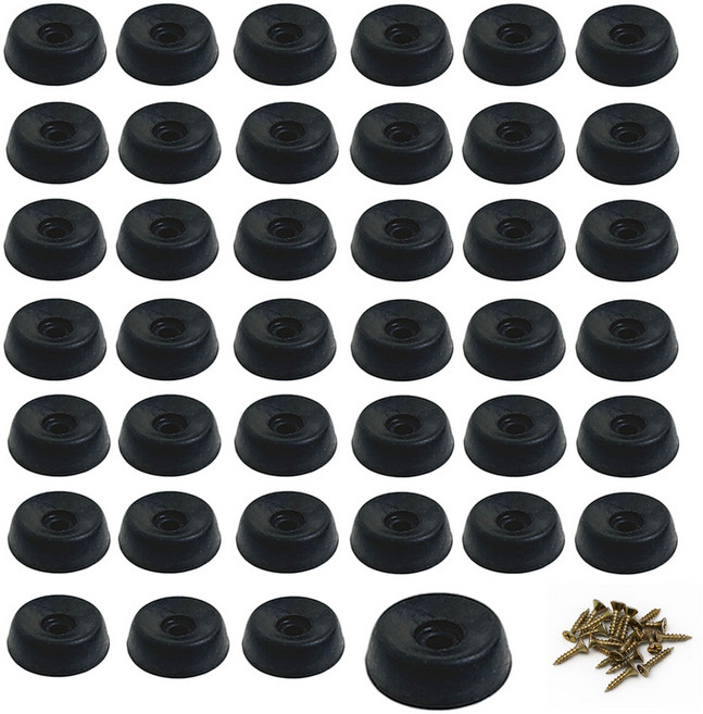 고무발 미끄럼방지 긁힘방지 원형발 바닥보호 피스고정식 가구캡, 40개