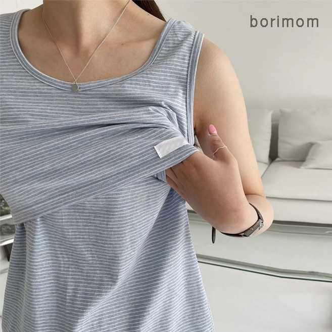 보리맘 여름 줄줄 수유 나시 코튼 수유복 숨김 수유구 모유수유옷 C303