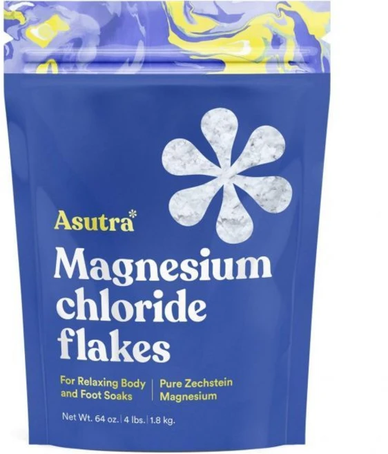 ASUTRA 염화 마그네슘 목욕 플레이크 4파운드 편안 발 바디 소크 엡솜 소금 대체제 빠른 위 제품입니다, 32 Ounce (Pack of 1), Magnesium with Lavender, 1개 - 쿠팡