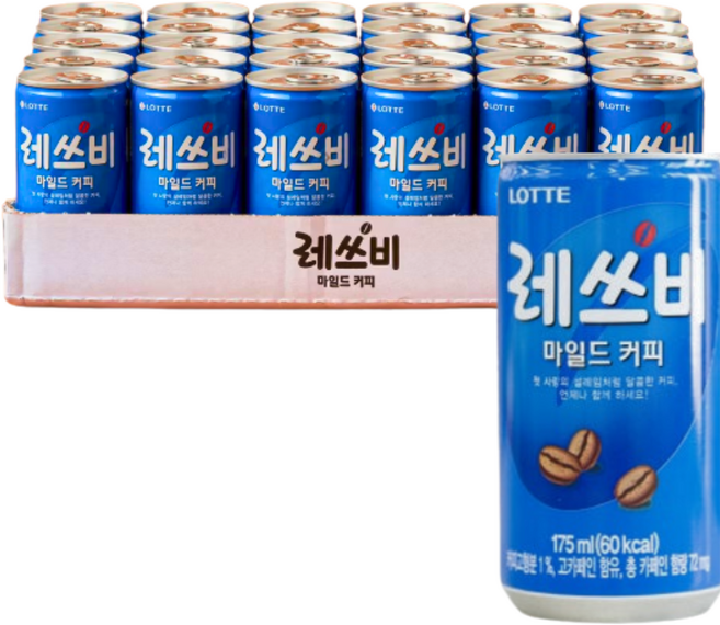 레쓰비 마일드 캔커피, 30개, 175ml