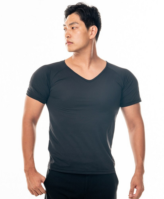 위너핏 남자 어깨뽕 반팔티 어깨패드 보정속옷 브이넥