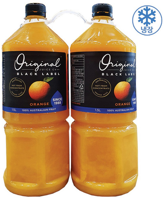블랙라벨 착즙 오렌지주스 (호주산), 2개, 1.5L