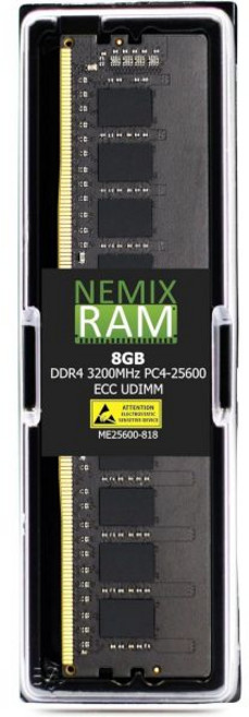 NEMIX RAM 32GB (2X16GB) DDR4 3200MHZ PC4-25600 2Rx8 1.2V CL22 288-PIN ECC 언버퍼링 UDIMM Dell PowerEd, 8GB (1X8GB) DDR4 3200MHZ ECC U