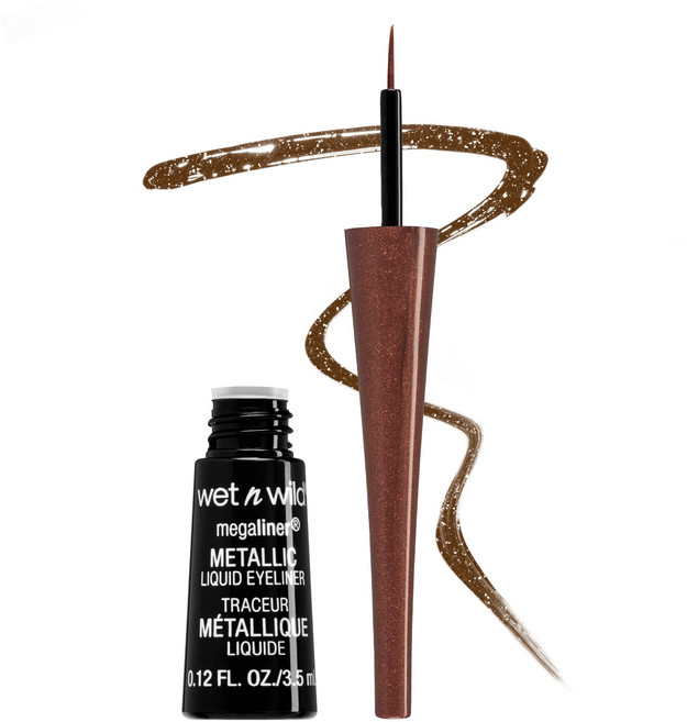 웻 앤 와일드 메가라이너 리퀴드 아이라이너 - 메탈릭 메탈릭 브라 wet n wild MegaLiner Liquid Eyeliner - Metallic Metallic Brow, 메탈릭 브라운, 1개