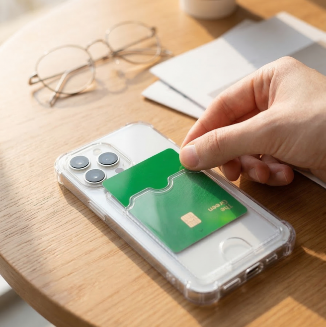 포앤디 카드수납 카메라풀커버 에어쿠션 투명 젤리 핸드폰케이스