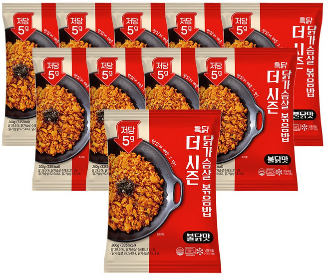 흑닭 더 시즌 닭가슴살 볶음밥 불닭맛 저당 볶음밥 200g, 10개