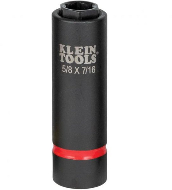클라인툴스 Klein Tools 66062 2in1 딥 임팩트 소켓 6포인트 5/8인치 7/16인치 육각 렌치 BAT20-CW BAT20-CW와 함께 사용, 5/8-Inch and 7/16-Inch, 1