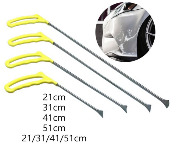 덴트 교정 장치 무도색 덴트 수리 막대 자동차 펜더 도구 키트 빠른 자동차 덴트 수리용, 02 41cm