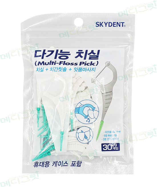 스카이덴트 다기능 치실 30개입 y형치실 치간칫솔겸용, 1개