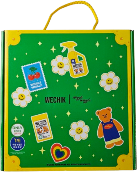 위칙X위글위글 소독 선물 (섬유탈취제 500ml + 손소독 스프레이 20ml 2개입), 1개