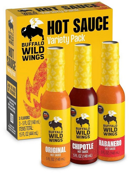 Buffalo Wild Wings 오리지널 핫 소스 147.9ml5온스 미디엄 디핑 닭 날개와 돼지 갈비용 마리네이드 시즈닝 카이엔 페퍼로 제작 241684, Small, 1