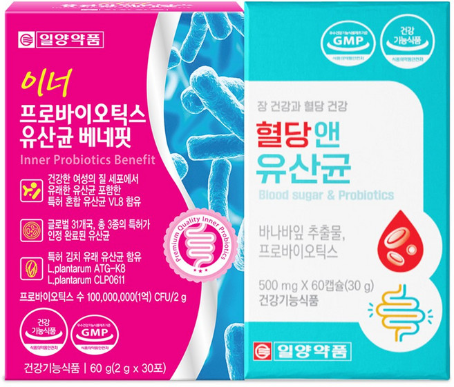 바나바잎 추출물 프로바이오틱스+여성 질유래 유산균 세트, 없음, 1, 60정