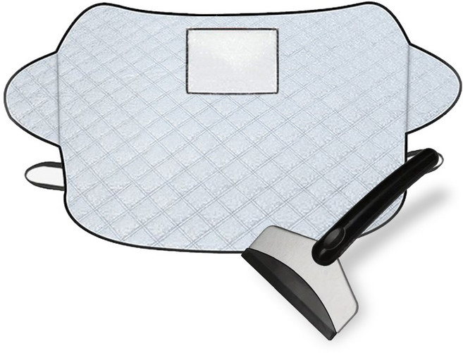 민스리빙 성에방지커버+스크래퍼 앞유리용 햇빛가리개 자동차앞유리커버, 블랙박스1개