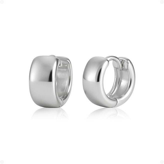 ARIN [MINI] 고중량 실버925 볼드 미니 원터치 귀걸이 (3 size) AOB001