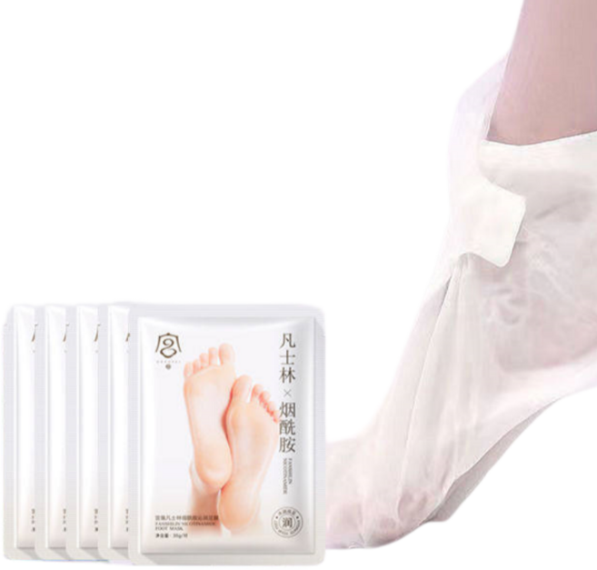 深層滋潤補水保濕足膜 防裂去角質死皮嫩白足部護理, 5組, 5袋10只,35g 凡士林【煙酰胺足膜】, 35g, 2入