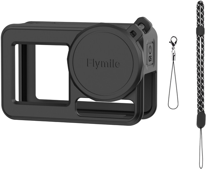 [Flymile] DJI 오즈모 액션 3 4 5 프로 실리콘 케이스, 1세트, 블랙