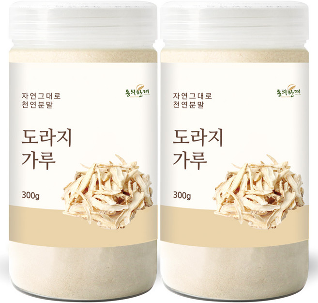 동의한재 프리미엄 100% 국산 3년근 약도라지 가루 분말, 300g, 2개