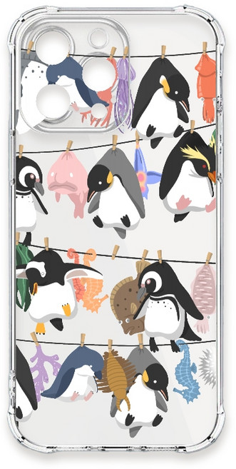 TRON 三星 S21 Ultra 曬企鵝大集合 透明手機殼 四角防摔 軟殼