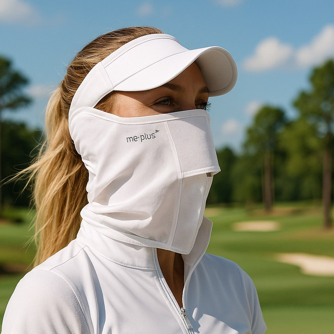 귀덮는 자외선 차단 골프 마스크 얼굴햇빛가리개, 1개, 화이트