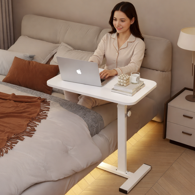 리빙체인지 높이조절 이동식 스탠딩 사이드 테이블, 01.화이트