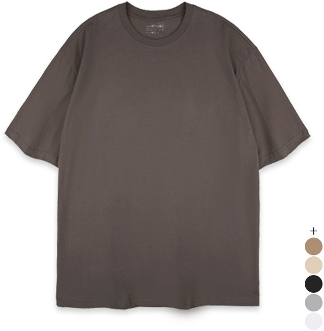 오버나인 남자 남성 오버핏 코튼 레이어드 기본 반팔 면 티셔츠 OV-26