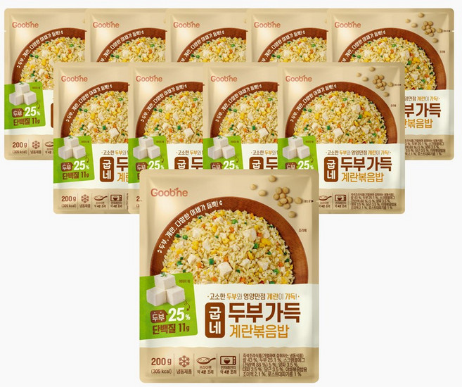 굽네 두부 가득 계란볶음밥, 10개, 200g