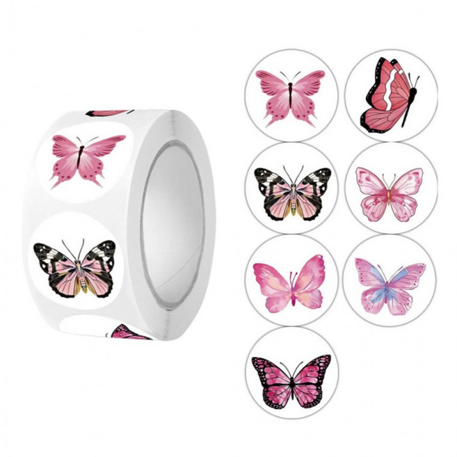 500매입 7종 나비 스티커 버터플라이, 1세트, 혼합(S6157) 500매