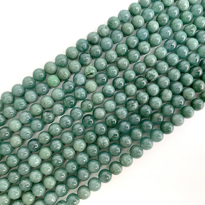 에이플로 A 딥그린 버마옥 비취 미얀마 천연 옥 원석 부자재 팔찌만들기 6mm 반줄, 6mm(반줄/30개)