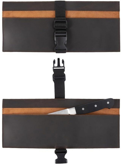 Chef Knife Sheath Genuine Leather Case Bag Roll for Traval Sheaths Chef's Kitchen knives with Buck, Chef Knife Sheath,Genuine Leat