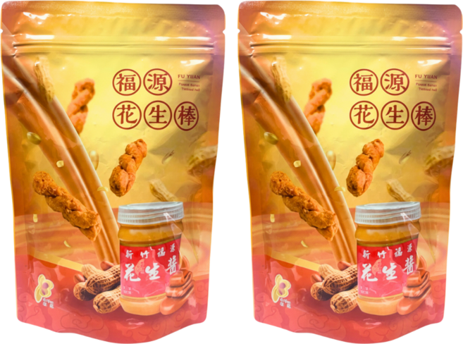 福源花生棒 酥脆花生 獨立包裝 台灣在地花生 傳統工法製作 懷舊零食 下午茶點心, 200g, 2套