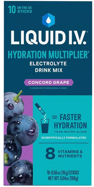 Liquid Iv 速效水動能電解質粉 康科德葡萄口味 10入, 160g
