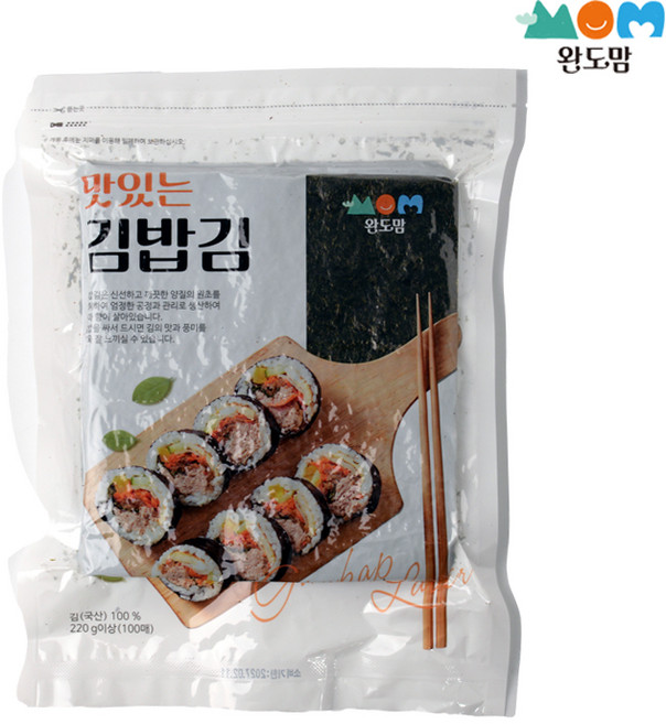 [완도맘] 두번 구운 김밥김 100매 구워서 고소한, 230g, 1개