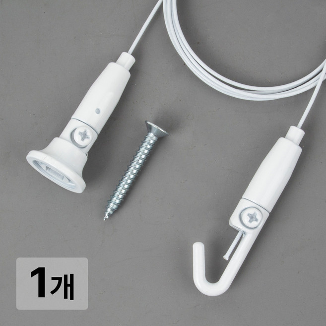 [철물인] 액자걸이 강력천장피스 소 5kg용 화이트 - 천장고정용, 1개, 와이어1미터-화이트