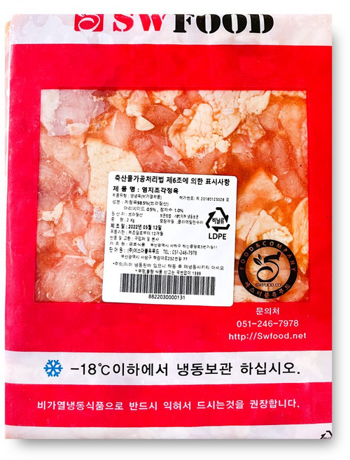 대용량 뼈없는 닭다리살 20kg 무뼈 순살 업소용 치킨, 1개