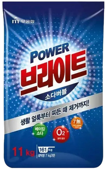 무궁화 파워 브라이트 가루세제 11kg, 1개