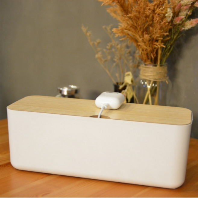 멀티탭 정리함 콘센트정리함 전선 보관함 거치대 정리 멀티탭안전커버 메이플 중, 화이트, 메이플 중형, 1개