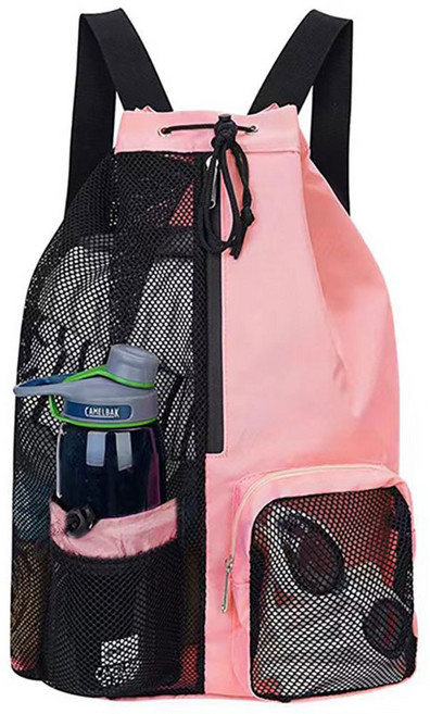 방수 스트링 백팩 물놀이 가방 드라이백, 핑크