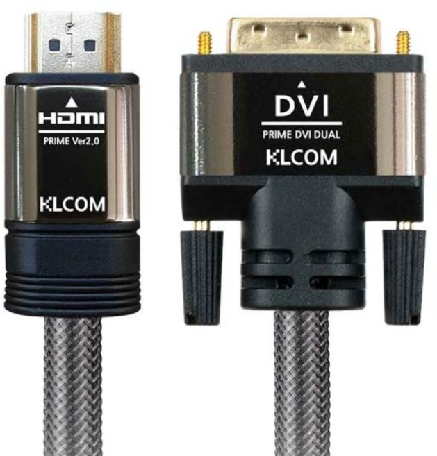 (케이엘시스템) HDMI 2.0 to DVI-D 듀얼 변환케이블 KL43(2m), KL43, 1개