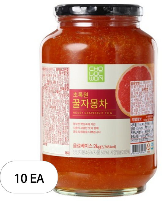 초록원 꿀자몽차, 2kg, 1개입, 10개