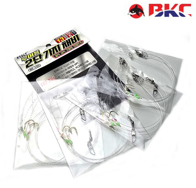 백경 BK-120 루어용 2단 가지채비 4개입 고등어 전갱이 카드채비, 1개, BK120루어용2단가지채비15